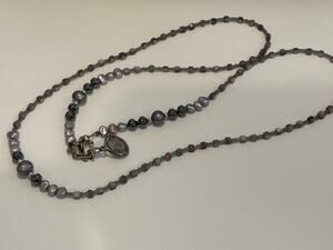Silpada Sterling Silver Hematite, Pearls, Shell Lariat Necklace Long
